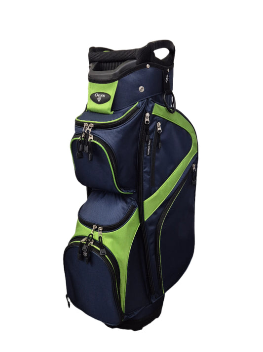 ONYX - CUSTOM GOLF BAG - Navy/ Lime/ Black Zips 2025
