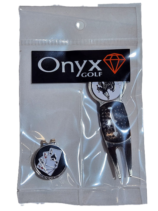 PITCH REPAIR TOOL-COMBO ( In the order notes list the 2 Ball Markers you would like- see the ball marker page)