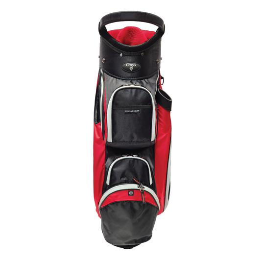 ONYX - SPYDER GOLF BAG - BLACK/RED WHITE ZIPPER