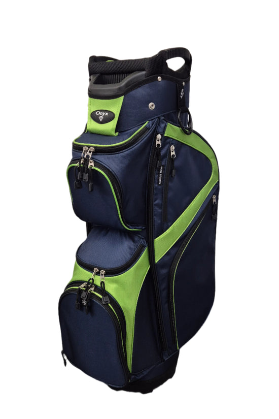 ONYX - CUSTOM GOLF BAG - Navy/ Lime/ Black Zips 2025