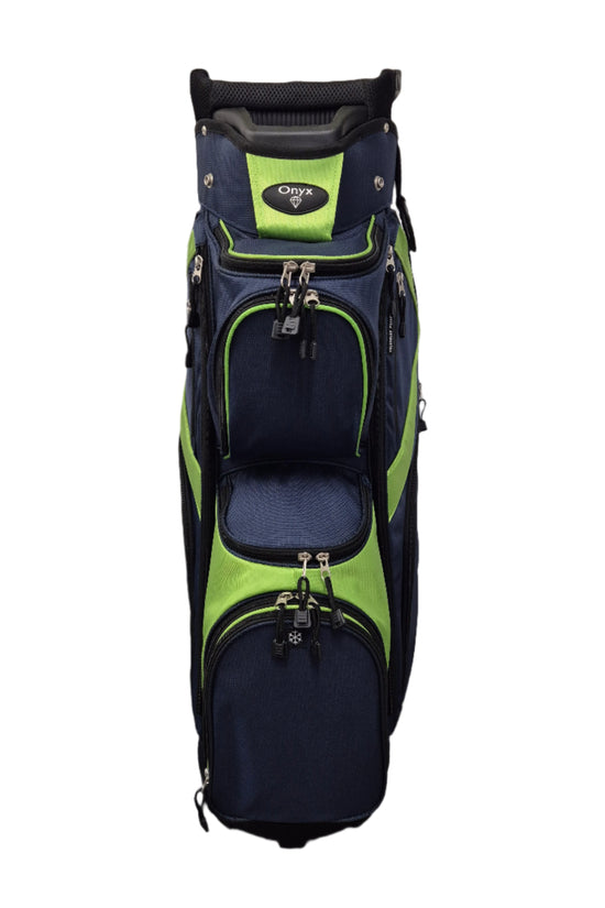 ONYX - CUSTOM GOLF BAG - Navy/ Lime/ Black Zips 2025