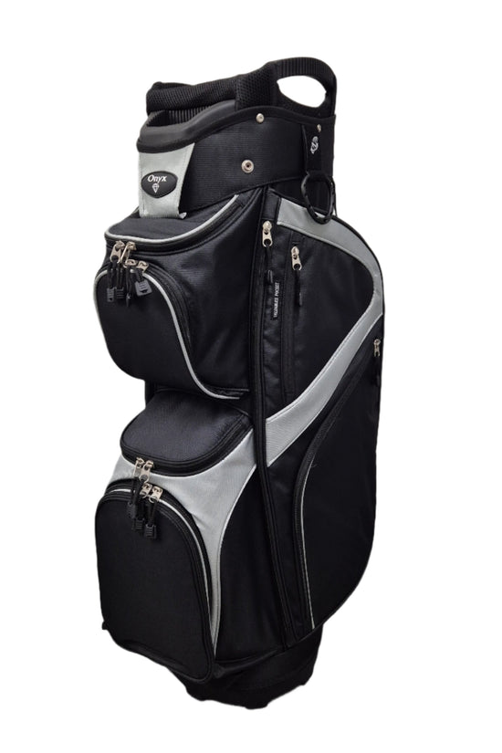 ONYX - CUSTOM GOLF BAG - Black/Sliver/Black Zips 2025