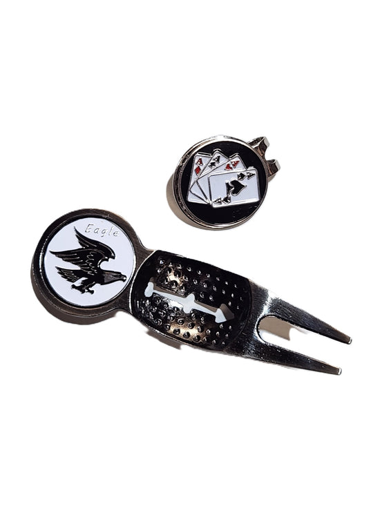 PITCH REPAIR TOOL-COMBO ( In the order notes list the 2 Ball Markers you would like- see the ball marker page)