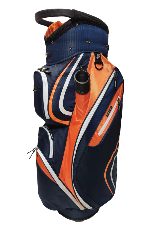 ONYX - SPYDER GOLF BAG - NAVY/ORANGE WHITE ZIPPER