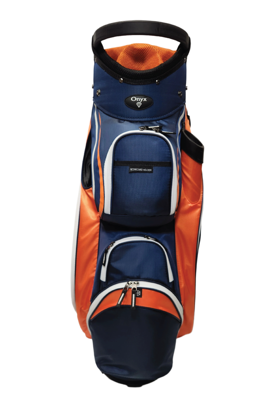 ONYX - SPYDER GOLF BAG - NAVY/ORANGE WHITE ZIPPER