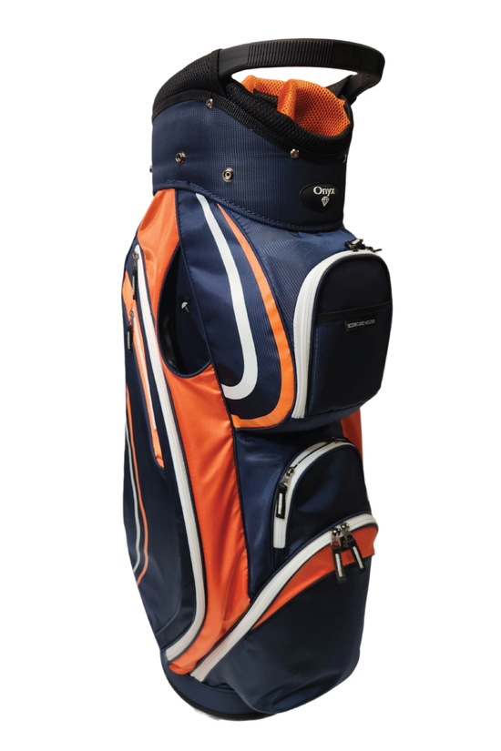 ONYX - SPYDER GOLF BAG - NAVY/ORANGE WHITE ZIPPER