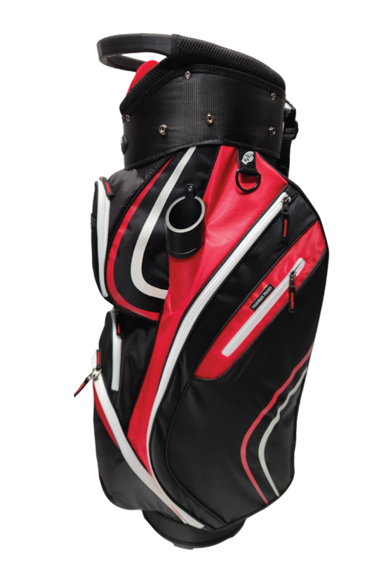 ONYX - SPYDER GOLF BAG - BLACK/RED WHITE ZIPPER