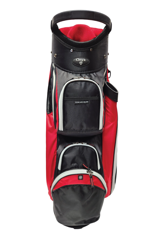 ONYX - SPYDER GOLF BAG - BLACK/RED WHITE ZIPPER