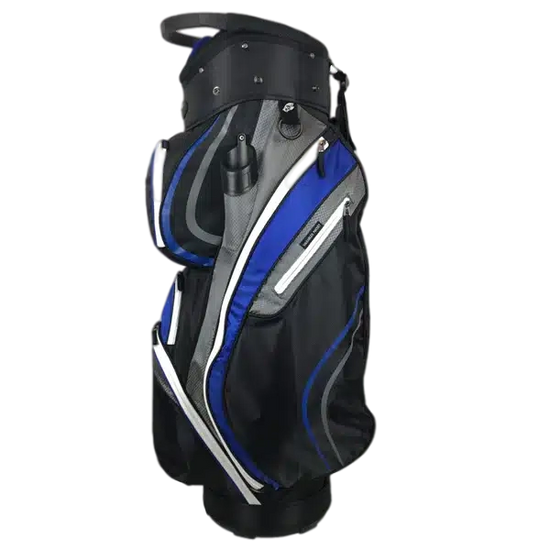 SNAKE EYES - CART GOLF BAG - Black/Grey/Royal blue/white zips