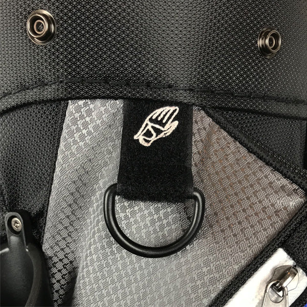 SNAKE EYES - CART GOLF BAG - BLACK/GREY/ROYAL WHITE ZIPPER