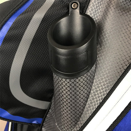 SNAKE EYES - CART GOLF BAG - Black/Grey/Royal blue/white zips