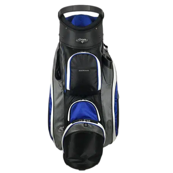 SNAKE EYES - CART GOLF BAG - Black/Grey/Royal blue/white zips