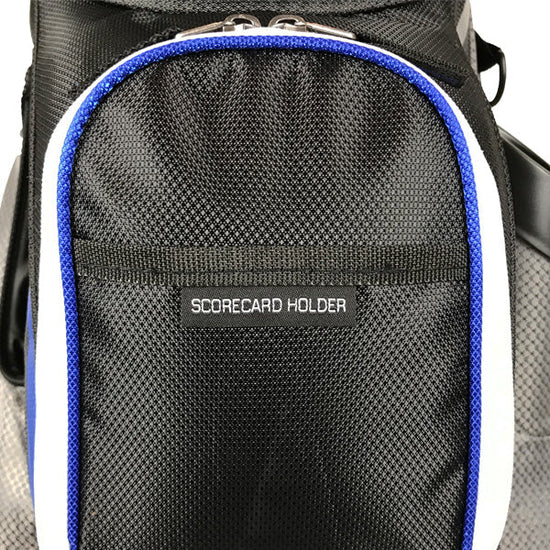 SNAKE EYES - CART GOLF BAG - Black/Grey/Royal blue/white zips
