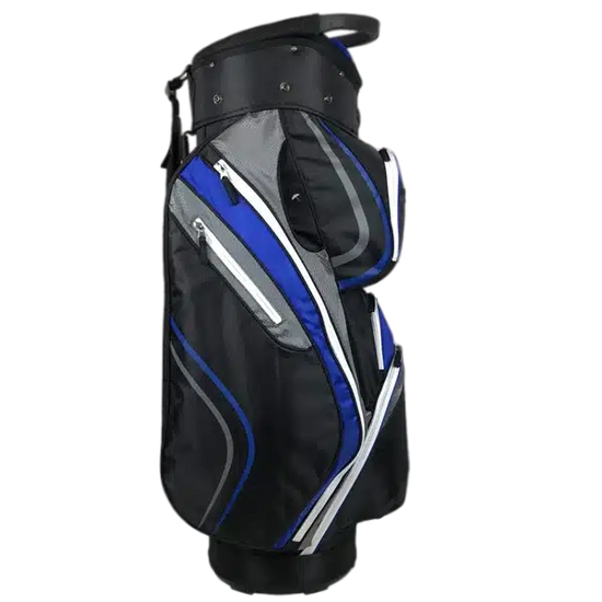 SNAKE EYES - CART GOLF BAG - Black/Grey/Royal blue/white zips