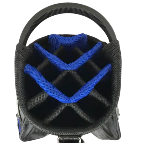 SNAKE EYES - CART GOLF BAG - Black/Grey/Royal blue/white zips