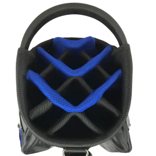 SNAKE EYES - CART GOLF BAG - BLACK/GREY/ROYAL WHITE ZIPPER