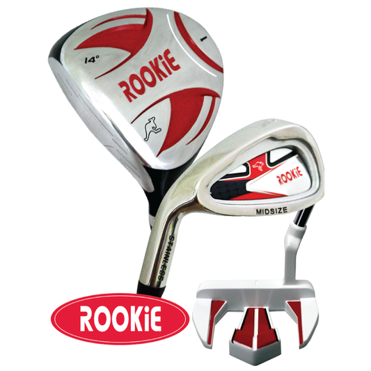 ROOKIE - KIDS GOLF SET RH - 3 Piece Red for 10 Yrs & Over