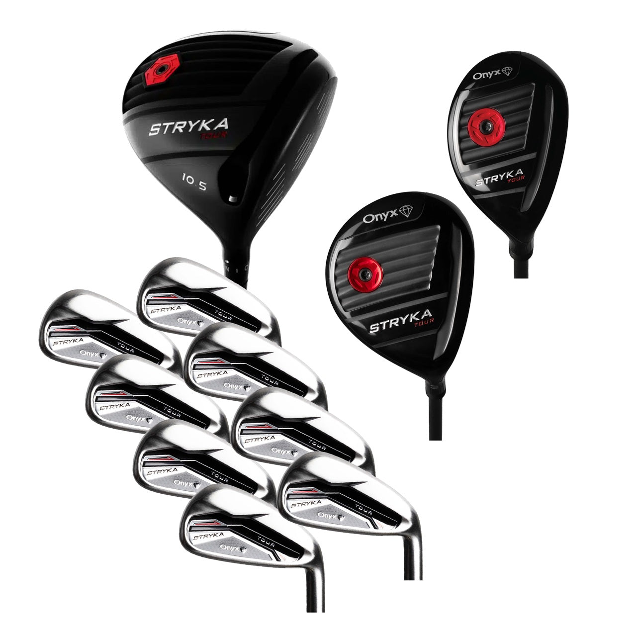 ONYX - STRYKA 11 PCE RH - 10.5 DEGREE ADAPTIVE DRIVER SET - GRAPHITE IRONS